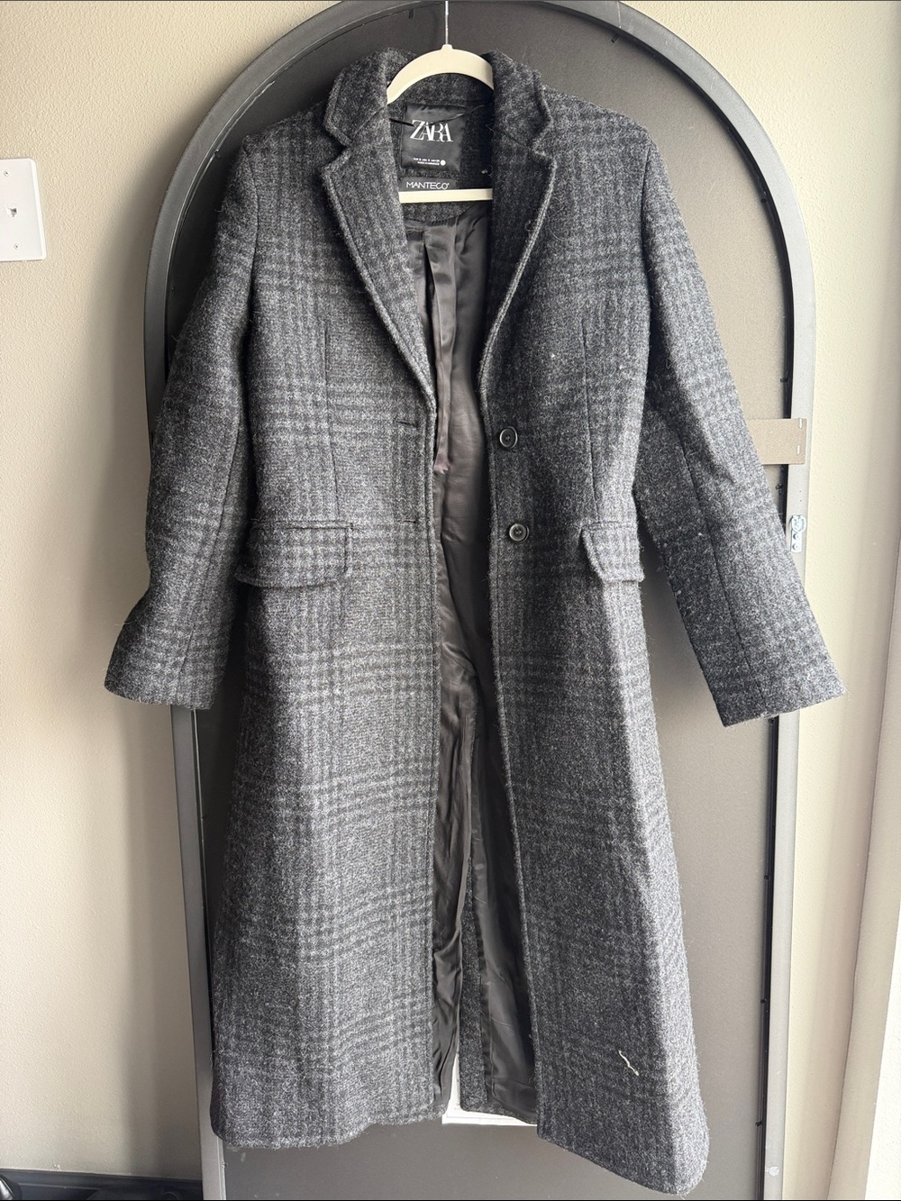 Zara Gray Plaid Coat